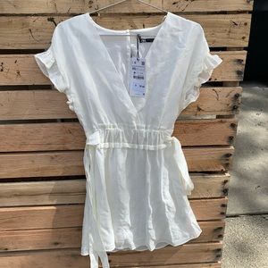 White linen Zara dress